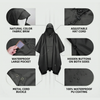 Waterproof Hooded Ripstop Poncho with Carry Bag